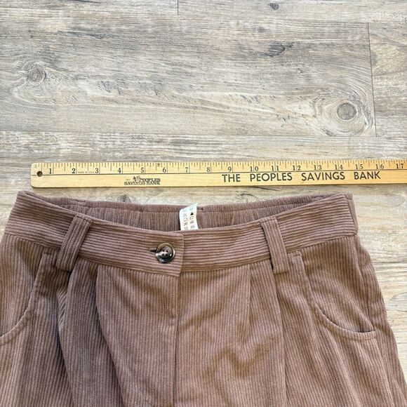 Halara Brown Pant Corduroy Straight Leg Relaxed Trouser Pocket Casual Medium - Picture 6 of 8